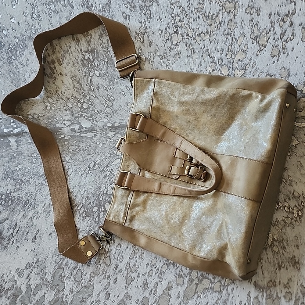 Anthropologie Jesslyn Blake Satchel Crossbody Messenger Leather Bag